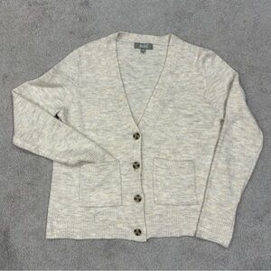 Marled Reunited Clothing Truffle Heather V-Neck Cardigan Sweater With Pockets